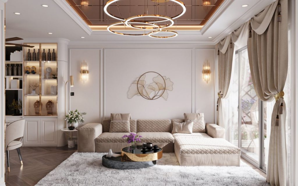 salón con cortinas personalizadas