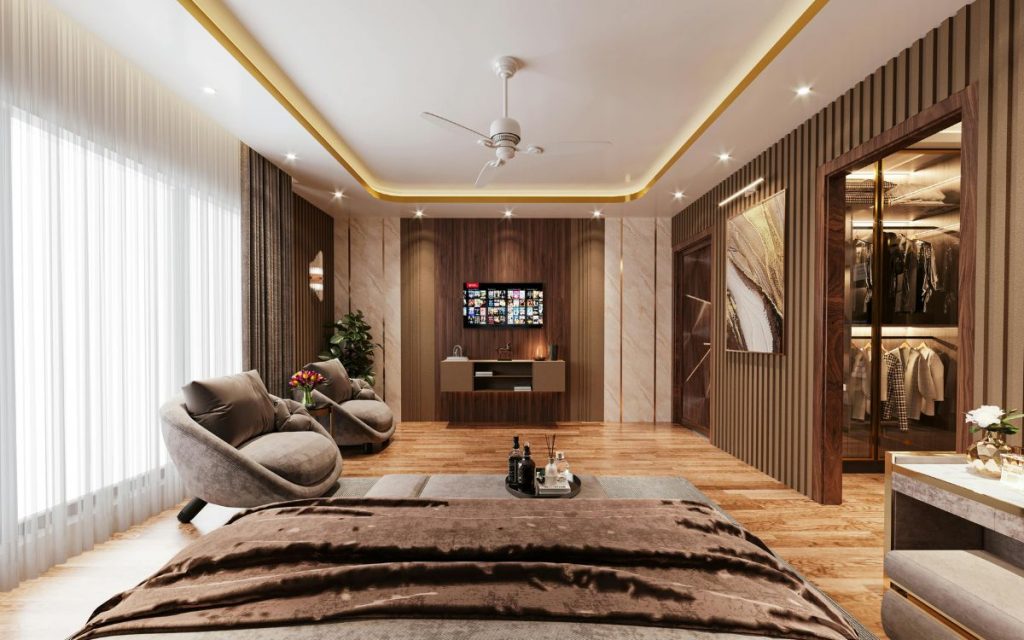 habitación con cama doble